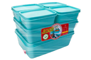 KIT COM 7 POTES RETANGULARES COLORIDO REF-8005