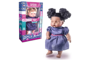 BONECA GRILS JEANS NEGRA NOVA COLECAO CANTIGAS REF-488