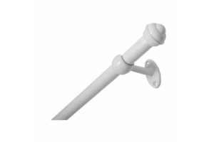 KIT VARAO CORTINA ACO 3M BRANCO 19MM REF-252