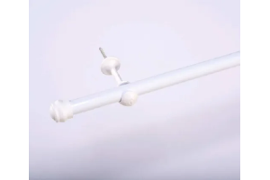 KIT VARAO CORTINA ACO 4M BRANCO 19MM REF-260