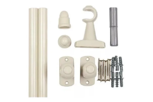 KIT VARAO CORTINA ACO 4M PALHA 19MM REF-265