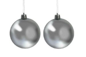 BOLA NATALINA 10CM C2 PRATA REF-38331151