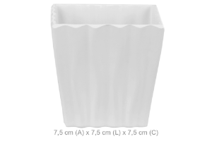 VASO PLT.QUADRADO BRANCO 7,5CM REF-34268001