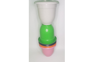 KIT 5 PECAS VASOS 2,5L (2PRETO,3 COLOR) REF-000024