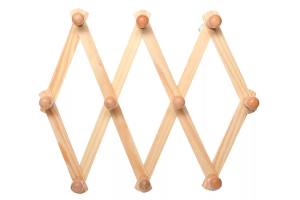 GANCHO PAREDE RETRATIL MADEIRA 32 CM  REF- CK3223