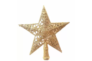 ENFEITE NATAL PONTEIRA ESTRELA C/ GLITTER NUDE REF-24870003