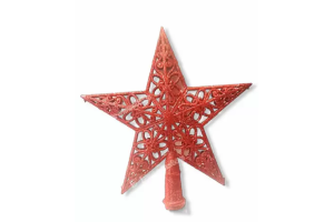 ENFEITE NATAL PONTEIRA ESTRELA C/ GLITTER VERMELHO REF-24870002
