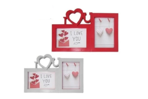 PORTA RETRATO PLASTICO 10X15 1 LOVE DUPLO REF-WX6869 REF-408