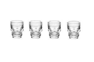 CONJ COPO VIDRO SHOT 50ML 4 PÇS TRANSP CAVEIRA REF-WX8026 REF-4197