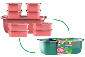 KIT C/ 10 POTES RETANGULAR REF-527