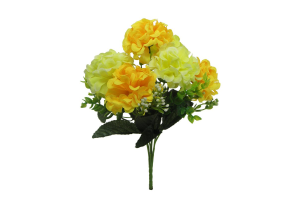 BQ CRISANTEMO X10 COM COMPLEMENTOS (CREME AMARELO) REF-25975-020