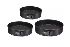 KIT 3PCS ASSADEIRA REDONDA FUNDO REMOVIVEL