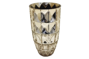 VASO DE VIDRO LX 22CM DOURADO REF-47843-152