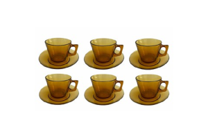 XICARAS E PIRES 12PCS VIDRO AMBER 180ML COD 14672 REF-UCS01A