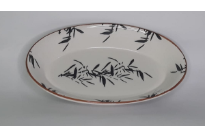 TRAVESSA OVAL FOLHAS 23CM REF-ERS0113