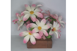 VASO FLOR DE MADEIRA PRA DECORACAO 25CM REF-033