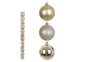BOLA NATAL EM TUBO MISTA C/12 UND TURQUEZA 6CM REF-67110005