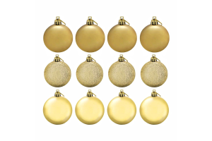 BOLA NATAL EM TUBO MISTA C/12 UND DOURADO 6CM REF-67110001