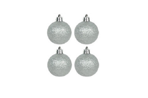 BOLA NATAL C/ GLITTER C/4 UND CORES SORTIDAS 5CM REF-73939007