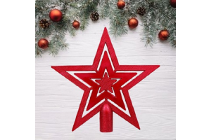 ENFEITE NATAL PONTEIRA ESTRELA METALIZADA VERMELHO 18CM REF-66715002