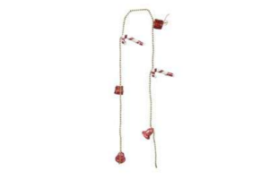 ENFEITE NATAL CORDAO MISTO X6 VERMELHO 95CM REF-25081002