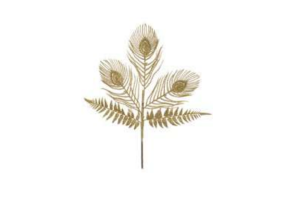 C. NATAL FOLHA C/ GLITTER DOURADO 43CM REF-74761001