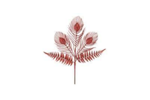 C. NATAL FOLHA C/ GLITER VERMELHO 43CM REF-74761004