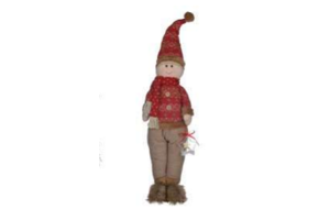 BONECO NATAL MININO EM PE VERMELHO BEGE REF-72869001