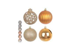 BOLA NATAL DECORADA C/ GLITTER C/6UND PVC NUDE 10CM REF-74875003