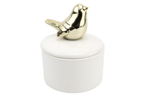 PORTA JOIAS PASSARO A CERAMICA 10X7,5CM REF-CK3069