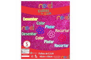 PLACA DE EVA GLITTER 40X48 ROSA PINK NEXEL REF-490