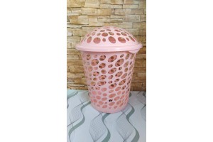 CESTO TELADO C/TAMPA 30L ROSA BEBE
