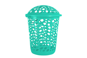 CESTO TELADO C/ TAMPA 30 LITROS AZUL BEBE