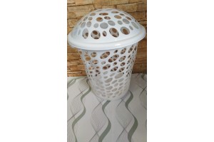 CESTO TELADO C/ TAMPA 30 LITROS BRANCO