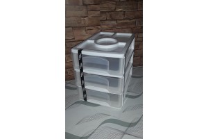 GAVETEIRO C/03 GAVETAS 30X24X20CM BRANCO REF-62404