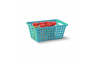 CESTA Nº2 CROMO COLOR AZUL TURQUESA REF-356-6