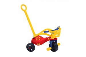 TRICICLO CACHORRIINHO C/EMPURRADOR /PROTEÇAO/CESTINHA RF7496