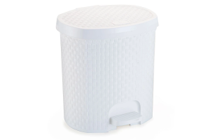 LIXEIRA 6 L. RATTAN BRANCO REF-052/B