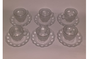 SET DE 12 PECAS DE VIDRO SENDO 6 XICARAS E 6 PIRES 236ML REF-HAX40D