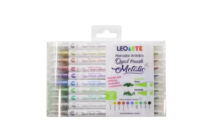 MARCADOR ARTISTICO DRUAL BRUSH METALIC 10 CORES REF-96142