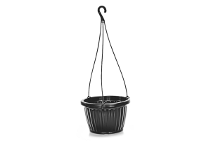 VASO REDONDO CANELADO PRETO 6 LITROS REF-2608