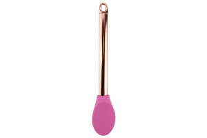 COLHER ROSE SILICONE E INOX 25X4,6CM REF-CK3546