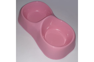 COMEDOURO DUPLO ROSA REF-23106