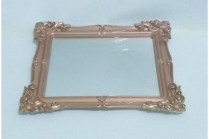 TRAVESSA DE PLAST C/ESPELHO DE VIDRO 32X27CM REF-FFBZ190261