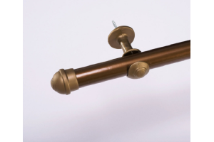 KIT VARAO CORTINA ACO ALPHA 1,5M MONGO 19MM REF-222