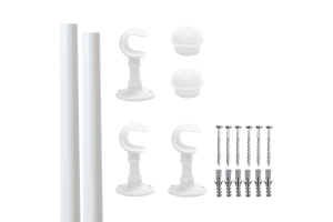 KIT VARAO CORTINA ACO 2,5M BRANCO 19MM REF-244