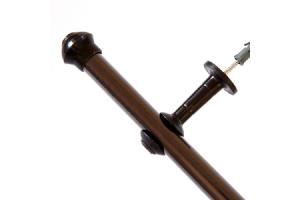 KIT VARAO CORTINA ACO ALPHA 1,5M IMBUIA 19MM REF-221