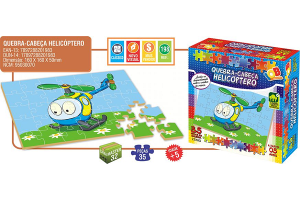 QUEBRA CABEÇA HELICOPTERO 35 PEÇAS REF-198