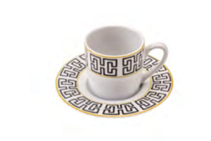 CJ 6 XICARAS P/ CAFE C/ PIRES DE PORCELANA EGYPT 90ML REF-8442