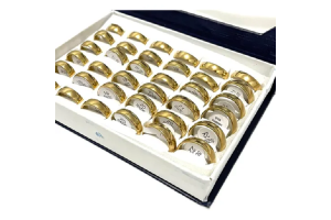 ALIANÇA AÇO INOXIDAVEL DOURADA